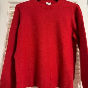 J. Crew Vibrant Red Extra-Soft Crew Neck Sweater
